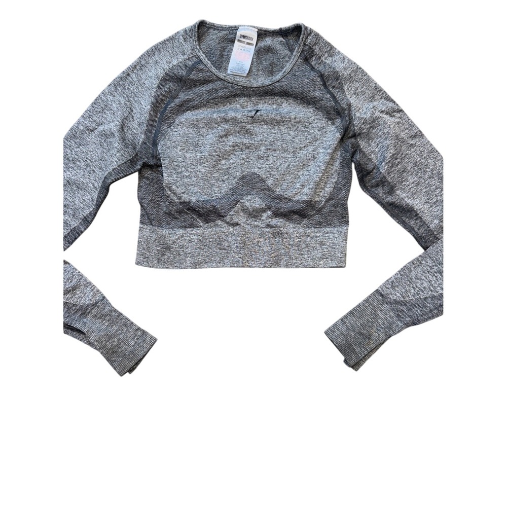 Gymshark Gray Long Sleeve Crop Top